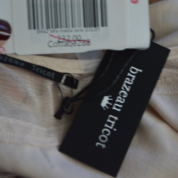 NWT $232 Brazeau Tricot Mix Media Goldy Silk Blend Tank Top Blouse - Picture 7 of 8